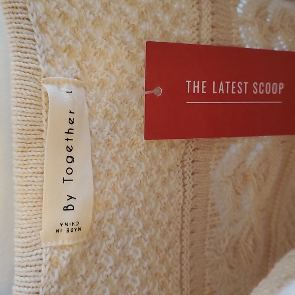 Cream Knit Tank Top from the Latest Scoop Size Large - Picture 3 of 4